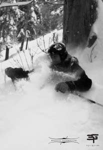 Telemark in powder. Got my goggle's fogged like a rookie ! At le Massif